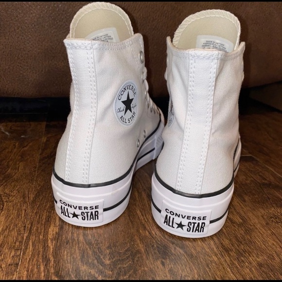 Converse Chuck Taylor All Star Canvas Lift Platform High Top White 561846 Womens - Picture 3 of 6